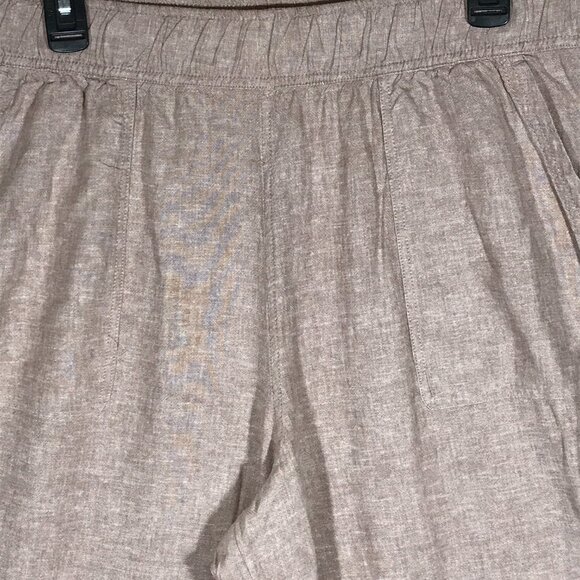 Sigrid Olsen Women's Medium Brown Linen Blend Wide Leg Casual Pants - Picture 2 of 9